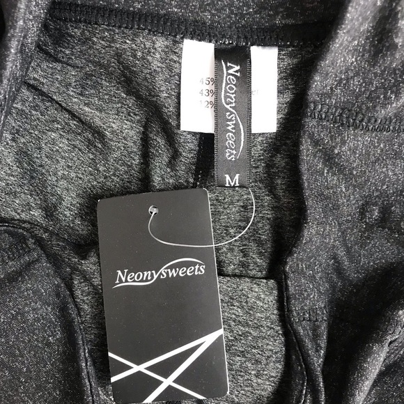 NeonySweets Charcoal Gray Yoga Shorts Medium - Picture 4 of 6